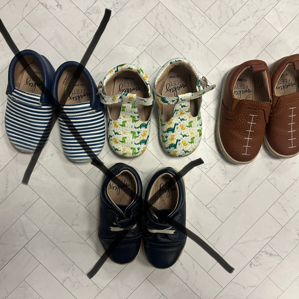 Monkey Feet Kids Moccasins - Navy, Brown, and Multicolor